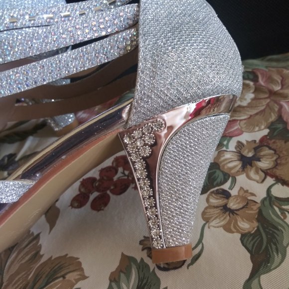 Forever Glitter High Heel Formal Sandals Women's Size 9 - Picture 9 of 12